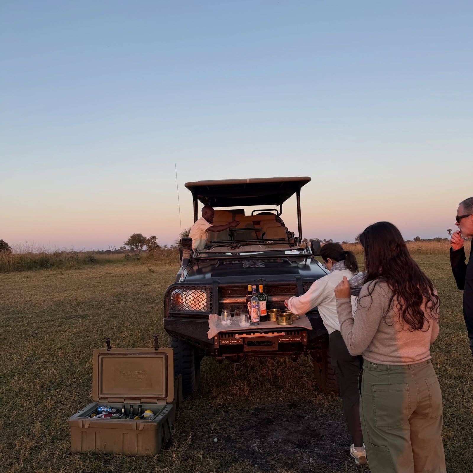 Photo d'un visiteur lors d'un circuit à Delta de l'Okavango